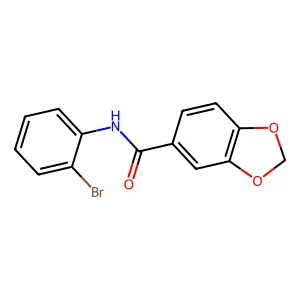 N-(2-bromophenyl)-1,3-benzodioxole-5-carboxamide structure