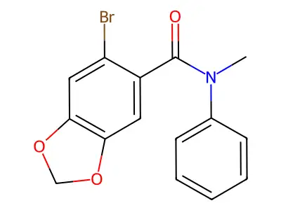 6-Bromo-N-methyl-N-phenyl-2H-1,3-benzodioxole-5-carboxamide structure