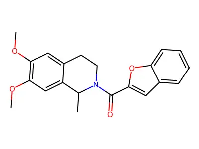 1-benzofuran-2-yl-(6,7-dimethoxy-1-methyl-3,4-dihydro-1H-isoquinolin-2-yl)methanone structure