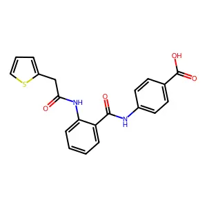 4-[({2-[(Thiophen-2-ylacetyl)amino]phenyl}carbonyl)amino]benzoic acid structure