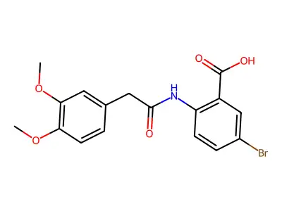 5-Bromo-2-{[(3,4-dimethoxyphenyl)acetyl]amino}benzoic acid structure