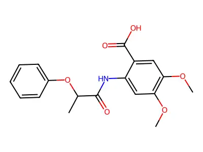 4,5-Dimethoxy-2-[(2-phenoxypropanoyl)amino]benzoic acid structure