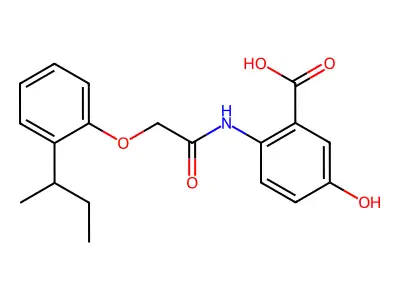 2-({[2-(Butan-2-yl)phenoxy]acetyl}amino)-5-hydroxybenzoic acid structure