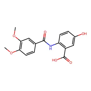 2-{[(3,4-Dimethoxyphenyl)carbonyl]amino}-5-hydroxybenzoic acid structure