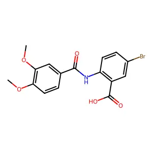 5-Bromo-2-{[(3,4-dimethoxyphenyl)carbonyl]amino}benzoic acid structure