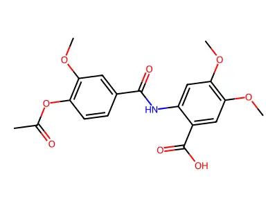 2-{[4-(Acetyloxy)-3-methoxybenzoyl]amino}-4,5-dimethoxybenzoic acid structure