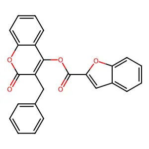 3-benzyl-2-oxo-2H-chromen-4-yl 1-benzofuran-2-carboxylate structure