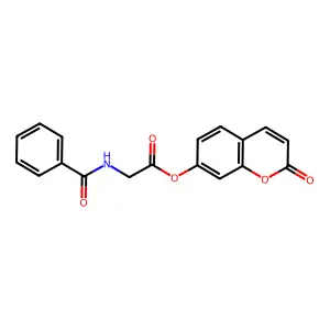 2-oxo-2H-chromen-7-yl 2-(benzoylamino)acetate structure
