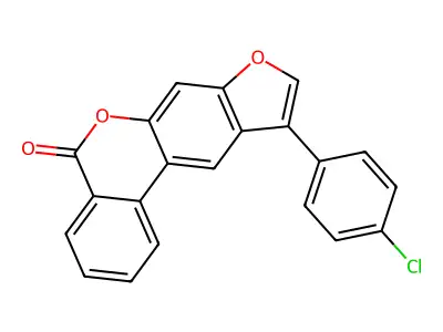 10-(4-chlorophenyl)-5H-benzo[c]furo[3,2-g]chromen-5-one structure