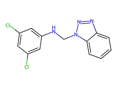 N-(1H-1,2,3-benzotriazol-1-ylmethyl)-3,5-dichloroaniline structure