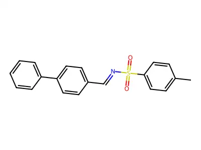 4-methyl-N-[(4-phenylphenyl)methylideneamino]benzenesulfonamide structure