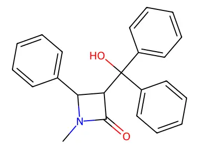 3-[Hydroxy(diphenyl)methyl]-1-methyl-4-phenylazetidin-2-one structure