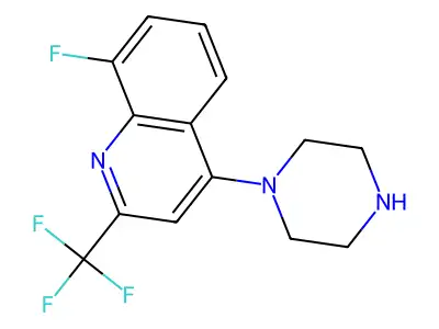8-Fluoro-4-piperazin-1-yl-2-(trifluoromethyl)quinoline structure