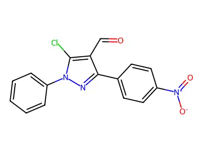 5-Chloro-3-(4-nitrophenyl)-1-phenyl-1H-pyrazole-4-carboxaldehyde structure
