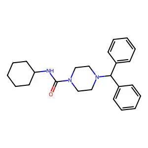 4-benzhydryl-N-cyclohexylpiperazine-1-carboxamide structure