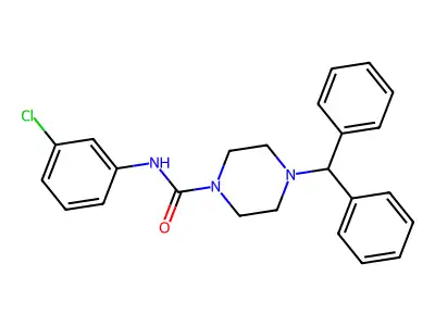 4-Benzhydryl-N-(3-chlorophenyl)-1-piperazinecarboxamide structure
