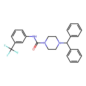 4-Benzhydryl-N-(3-(trifluoromethyl)phenyl)-1-piperazinecarboxamide structure