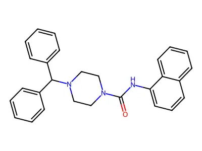 4-Benzhydryl-N-(1-naphthyl)-1-piperazinecarboxamide structure