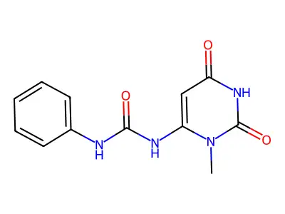 N-(3-methyl-2,6-dioxo(1,3-dihydropyrimidin-4-yl))(phenylamino)carboxamide structure