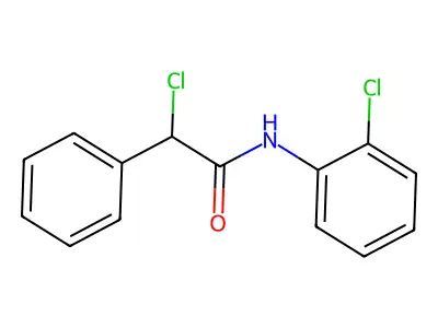 2-chloro-N-(2-chlorophenyl)-2-phenylacetamide structure