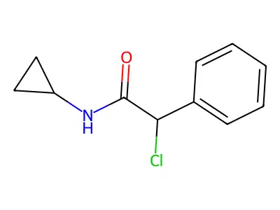 2-chloro-N-cyclopropyl-2-phenylacetamide structure