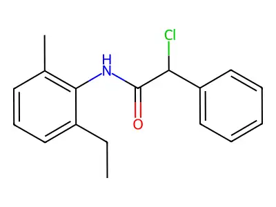 2-chloro-N-(2-ethyl-6-methylphenyl)-2-phenylacetamide structure