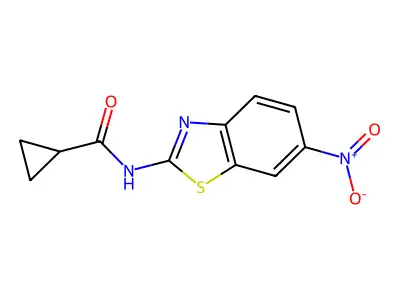 N-(6-nitro-1,3-benzothiazol-2-yl)cyclopropanecarboxamide structure