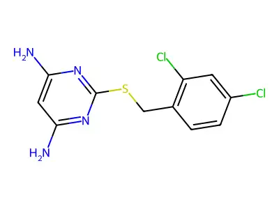 2-{[(2,4-Dichlorophenyl)methyl]sulfanyl}pyrimidine-4,6-diamine structure