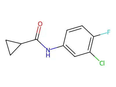 N-(3-chloro-4-fluorophenyl)cyclopropanecarboxamide structure