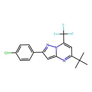 5-Tert-butyl-2-(4-chlorophenyl)-7-(trifluoromethyl)pyrazolo[1,5-a]pyrimidine structure