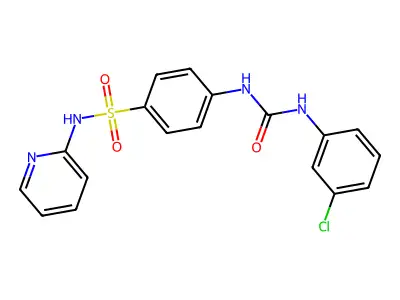 4-{[(3-chlorophenyl)carbamoyl]amino}-N-(pyridin-2-yl)benzenesulfonamide structure