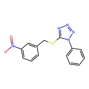 5-[(3-Nitrophenyl)methylsulfanyl]-1-phenyltetrazole structure