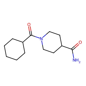 1-Cyclohexanecarbonylpiperidine-4-carboxamide structure