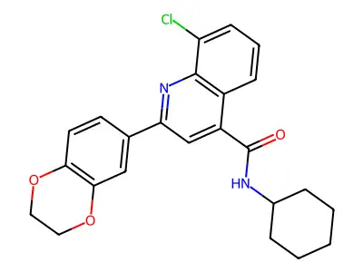 8-Chloro-N-cyclohexyl-2-(2,3-dihydro-1,4-benzodioxin-6-yl)-4-quinolinecarboxamide structure