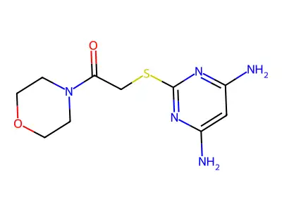2-(4,6-Diaminopyrimidin-2-yl)sulfanyl-1-morpholin-4-ylethanone structure