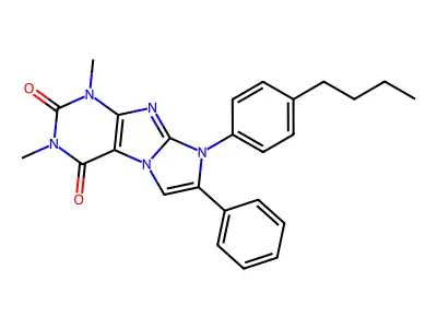 6-(4-Butylphenyl)-2,4-dimethyl-7-phenylpurino[7,8-a]imidazole-1,3-dione structure