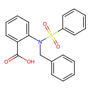 2-[Benzyl(phenylsulfonyl)amino]benzoic acid structure
