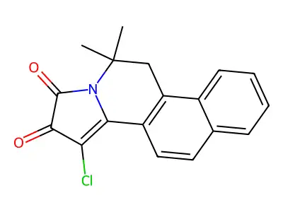 10-Chloro-5,6-dihydro-6,6-dimethylbenzo[f]pyrrolo[2,1-a]isoquinoline-8,9-dione structure