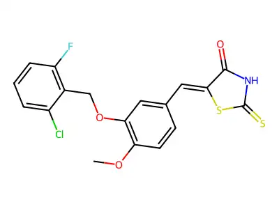 5-[[3-[(2-Chloro-6-fluorophenyl)methoxy]-4-methoxyphenyl]methylene]-2-thioxo-4-thiazolidinone structure