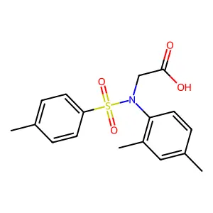 N-(2,4-dimethylphenyl)-N-[(4-methylphenyl)sulfonyl]glycine structure