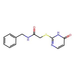 N-benzyl-2-[(4-hydroxypyrimidin-2-yl)sulfanyl]acetamide structure
