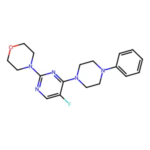 4-[5-Fluoro-4-(4-phenylpiperazin-1-yl)pyrimidin-2-yl]morpholine structure