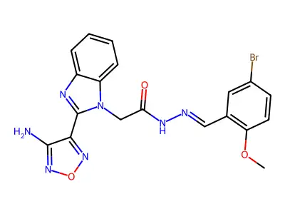 2-(4-Amino-1,2,5-oxadiazol-3-yl)-1H-benzimidazole-1-acetic acid 2-[(5-bromo-2-methoxyphenyl)methylene]hydrazide structure