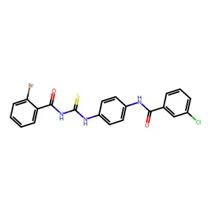 2-bromo-N-[[4-[(3-chlorobenzoyl)amino]phenyl]carbamothioyl]benzamide structure