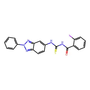 2-iodo-N-[(2-phenylbenzotriazol-5-yl)carbamothioyl]benzamide structure