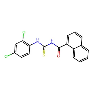 N-[(2,4-dichlorophenyl)carbamothioyl]naphthalene-1-carboxamide structure