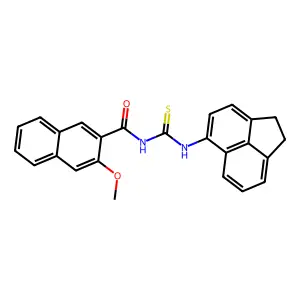 N-(1,2-dihydroacenaphthylen-5-ylcarbamothioyl)-3-methoxynaphthalene-2-carboxamide structure