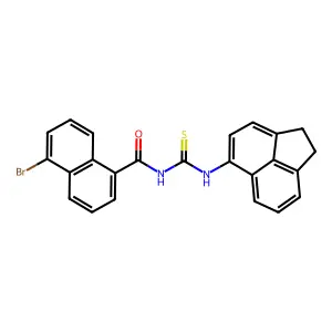 5-bromo-N-(1,2-dihydroacenaphthylen-5-ylcarbamothioyl)naphthalene-1-carboxamide structure