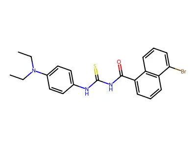 5-bromo-N-[[4-(diethylamino)phenyl]carbamothioyl]naphthalene-1-carboxamide structure