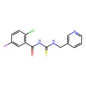 N-(2-chloro-5-iodobenzoyl)-N'-(3-pyridinylmethyl)thiourea structure
